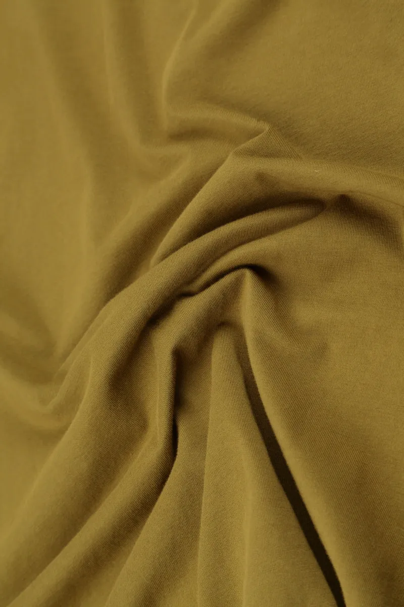 Cowl Neck Golden Olive Cotton Blouse