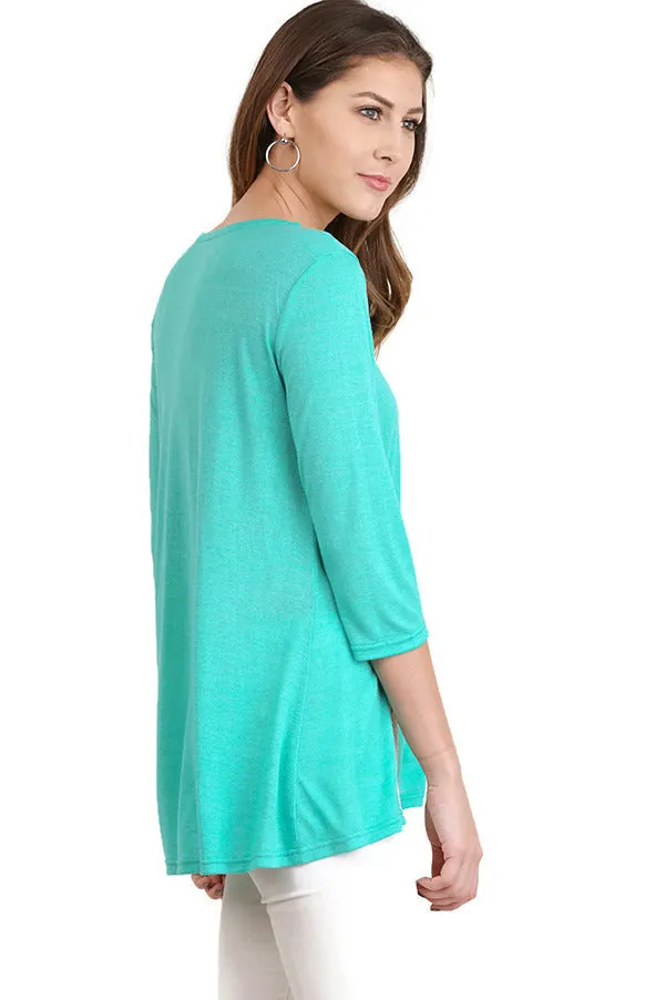 Criss Cross Crochet Tunic, Green