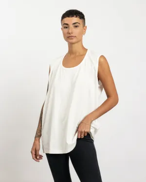 Cut Out Tank Top in Off-White