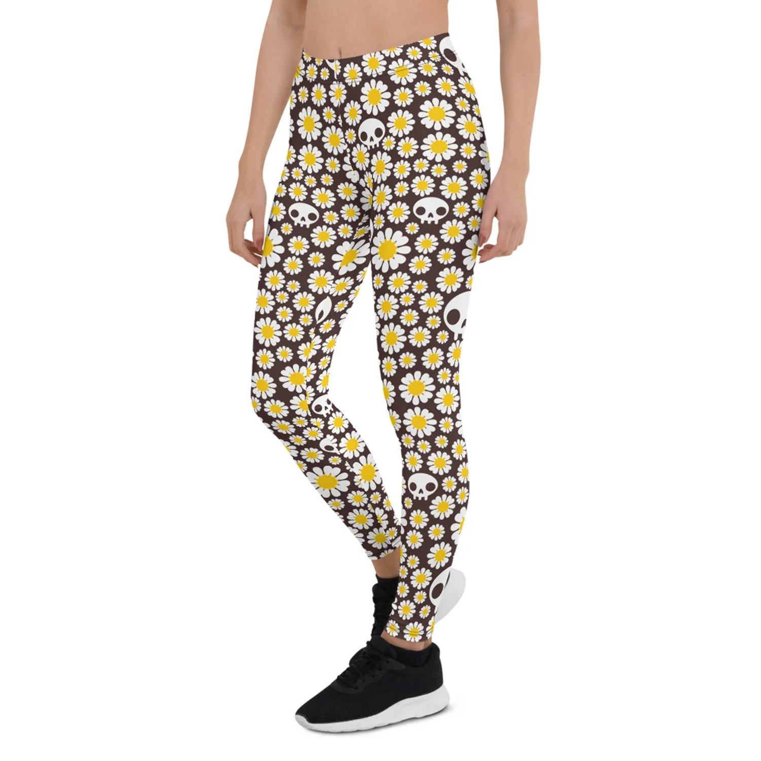 Daisies and Skulls Leggings for Women