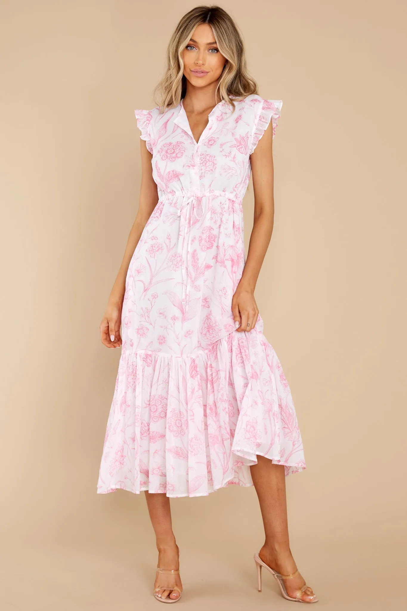 Delia Toile Pink Dress