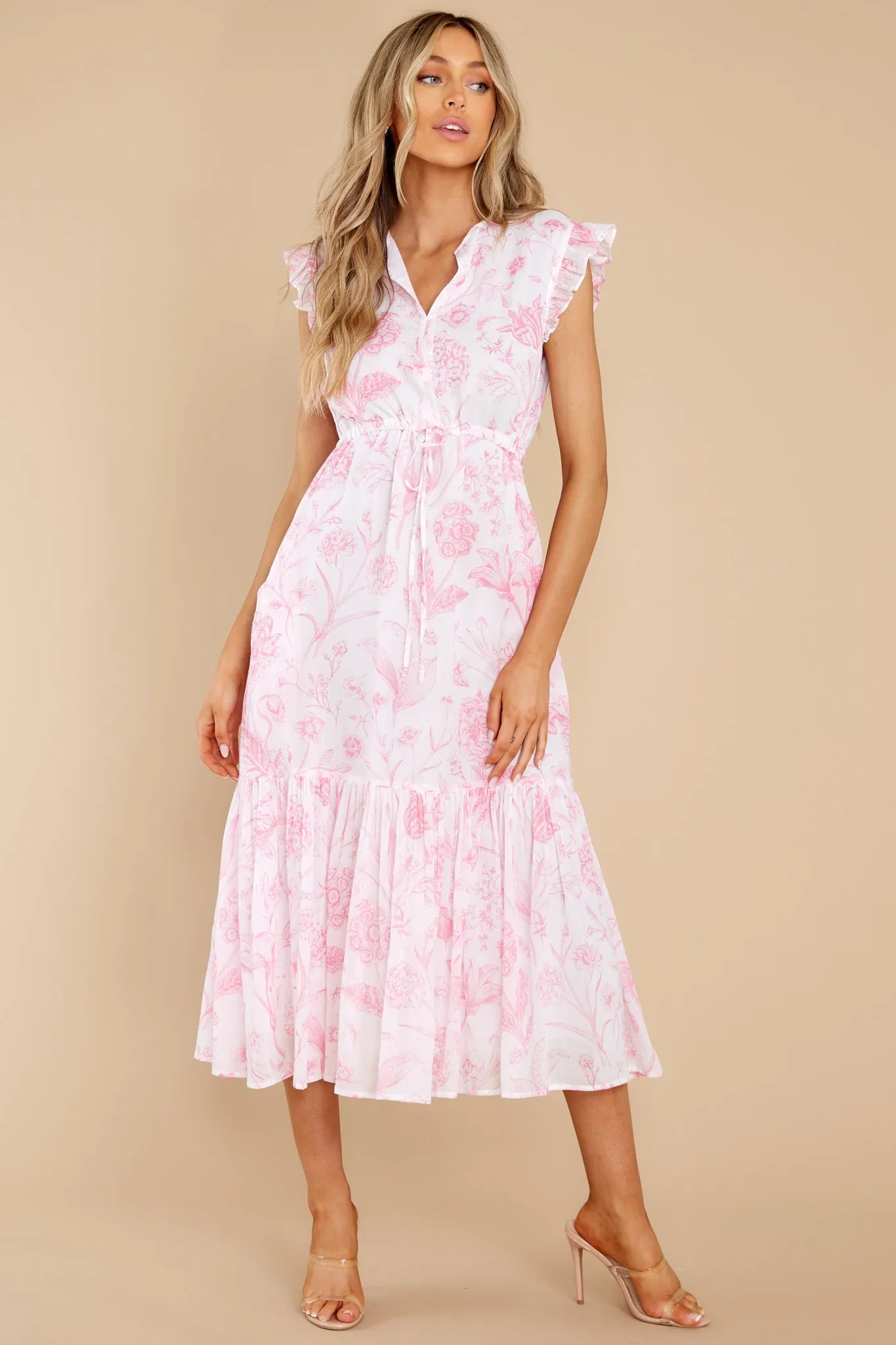 Delia Toile Pink Dress