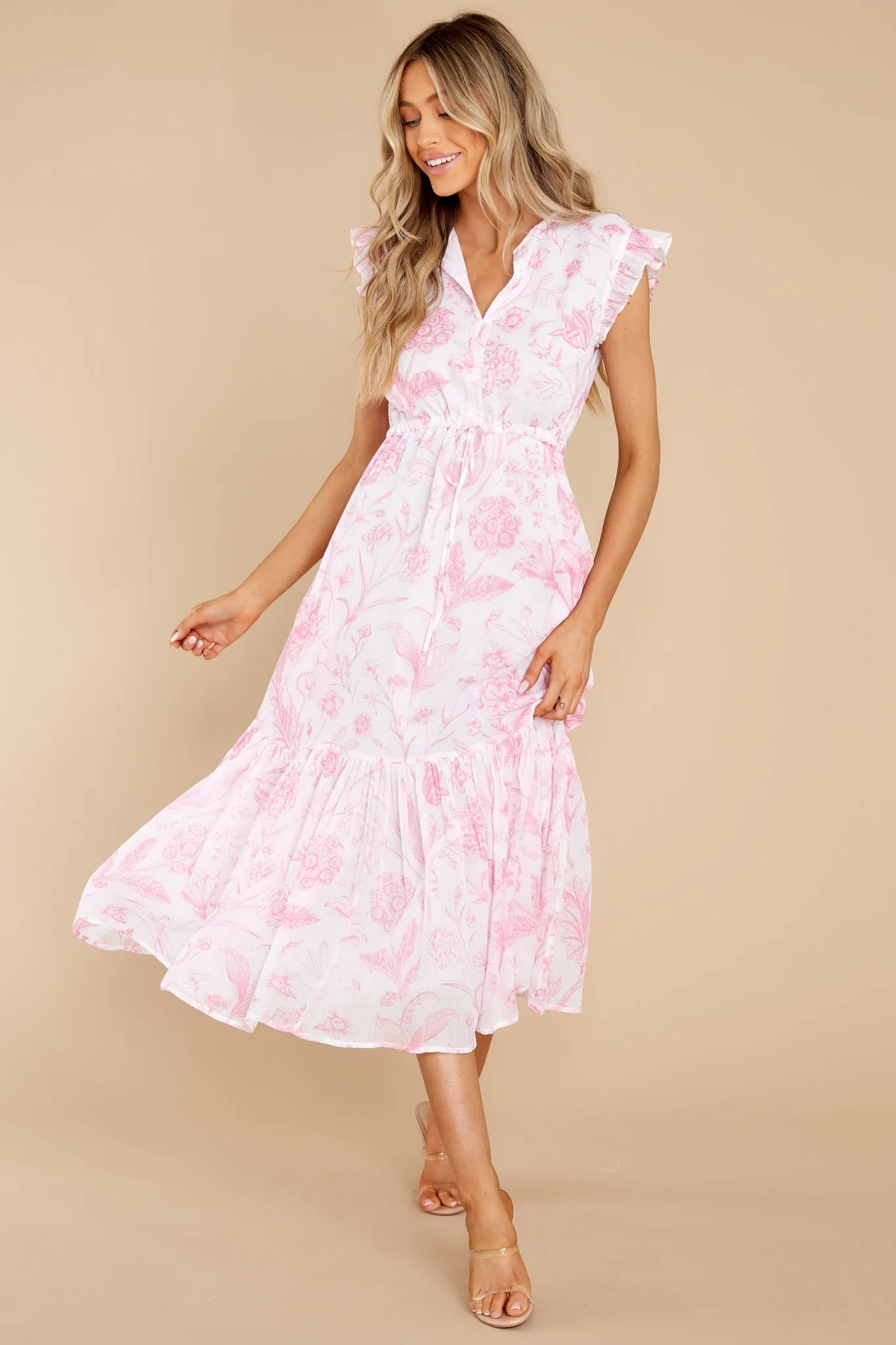 Delia Toile Pink Dress