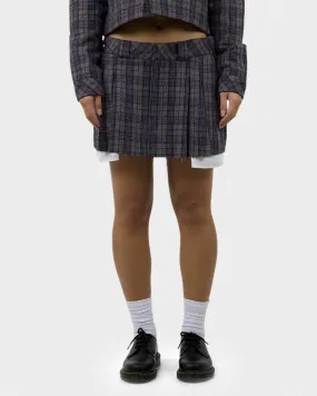 Dickies Savannah Pleated Plaid Mini Skirt