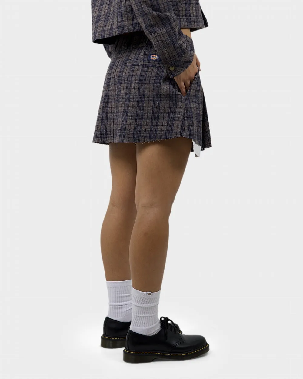 Dickies Savannah Pleated Plaid Mini Skirt