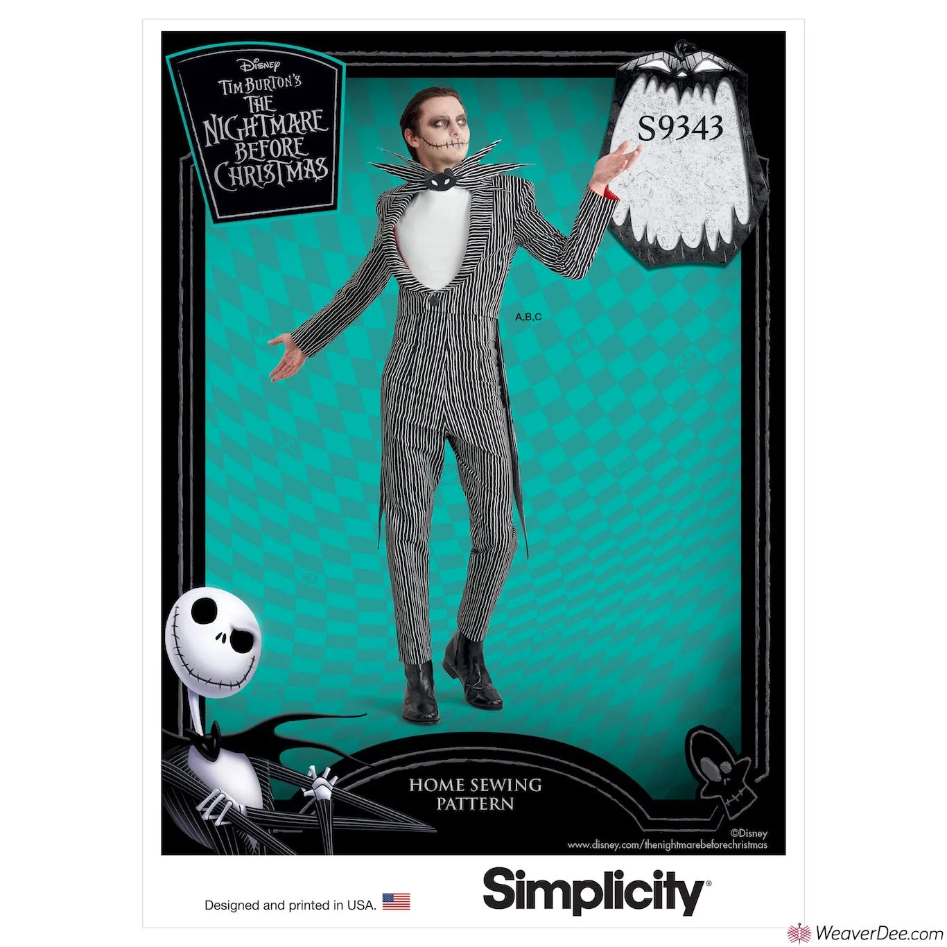 Disney Simplicity Pattern S9343 Nightmare Before Christmas Costume - Jack Skellington