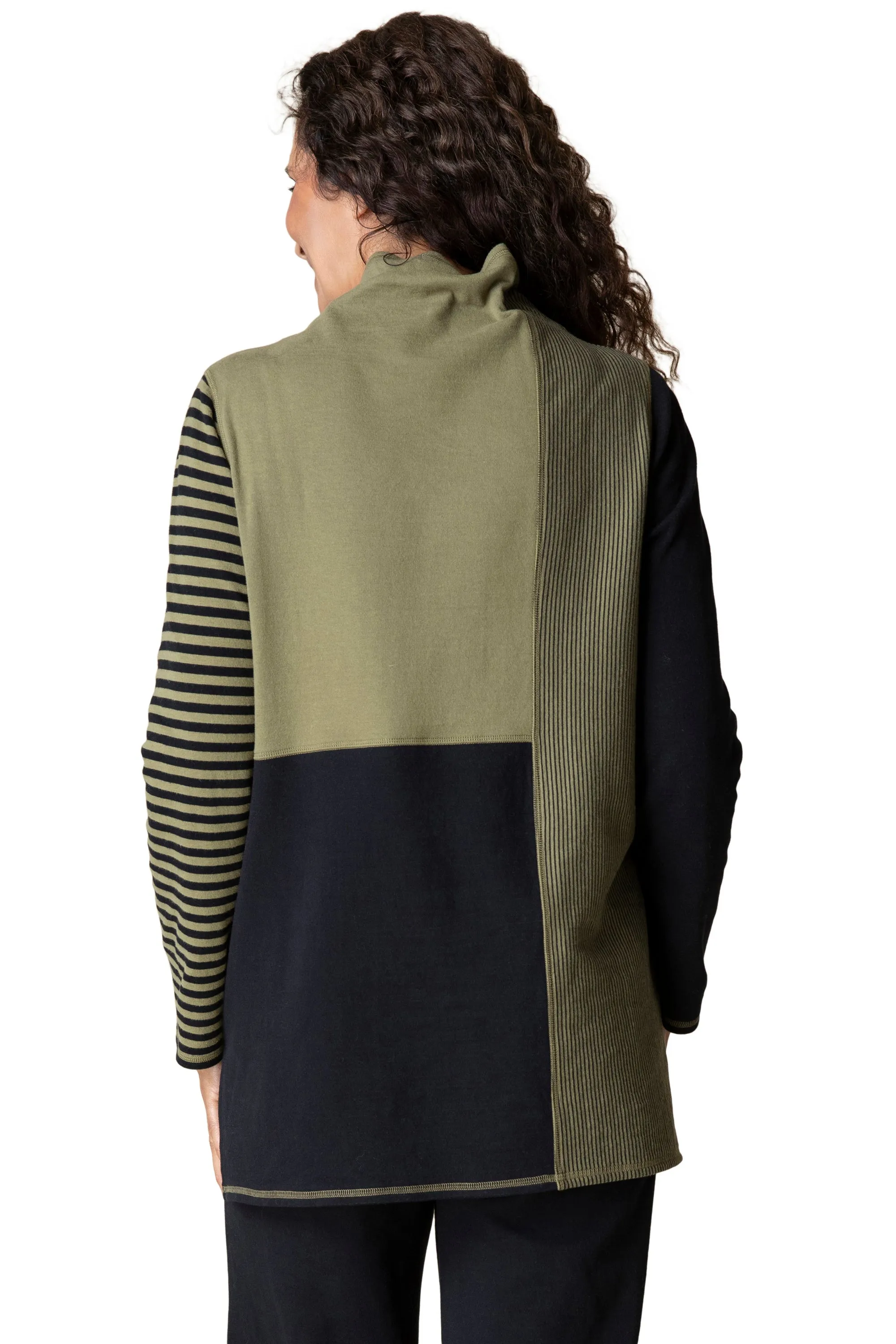 Double Faced Stripe Colorblock Tunic