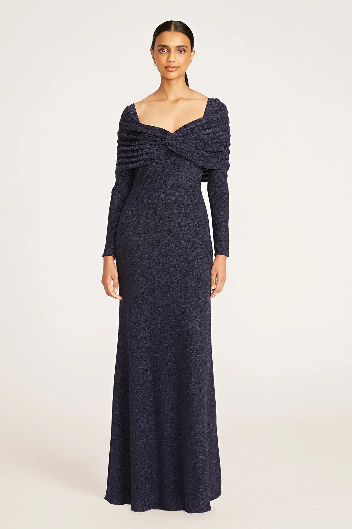 Edna Twist Shawl Column Gown