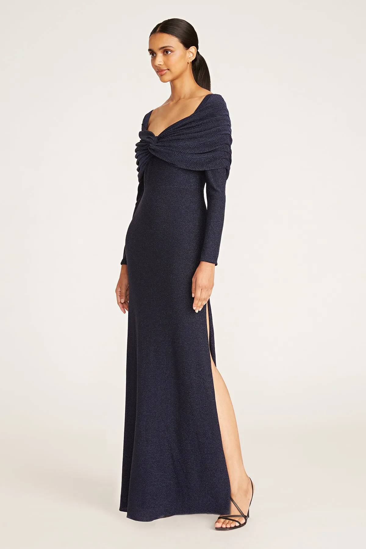 Edna Twist Shawl Column Gown