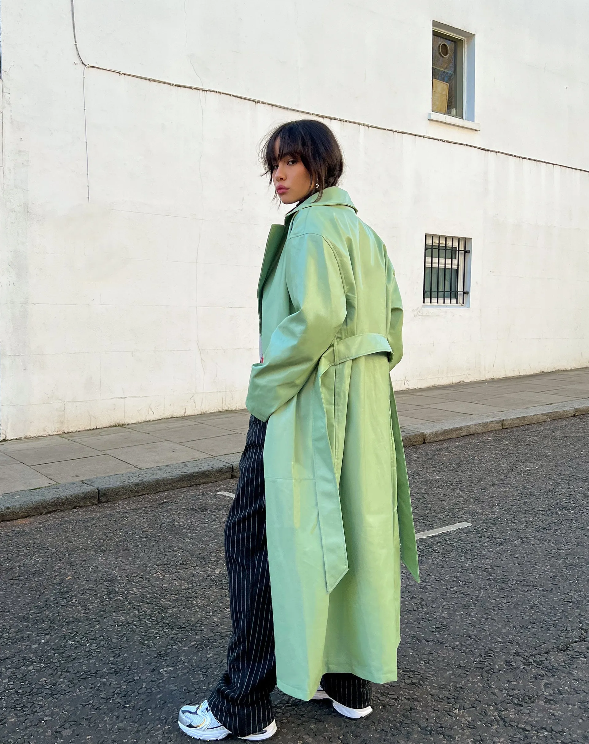 Ejo Trench Coat in PU Mint