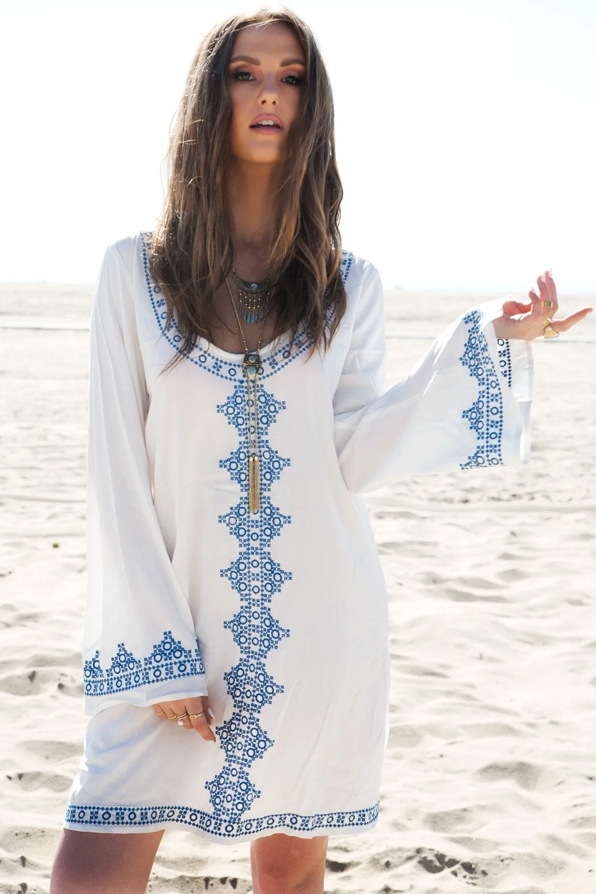 Embroidered Tunic Dress