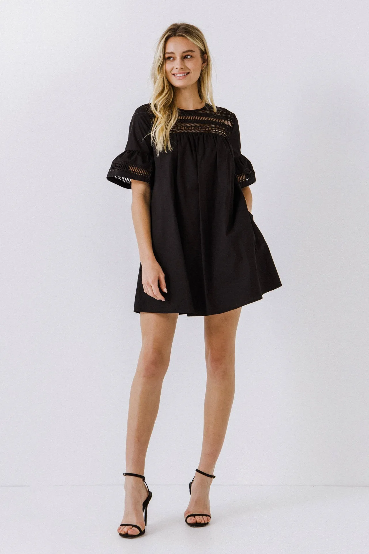 English Factory - Lace Detail Mini Dress