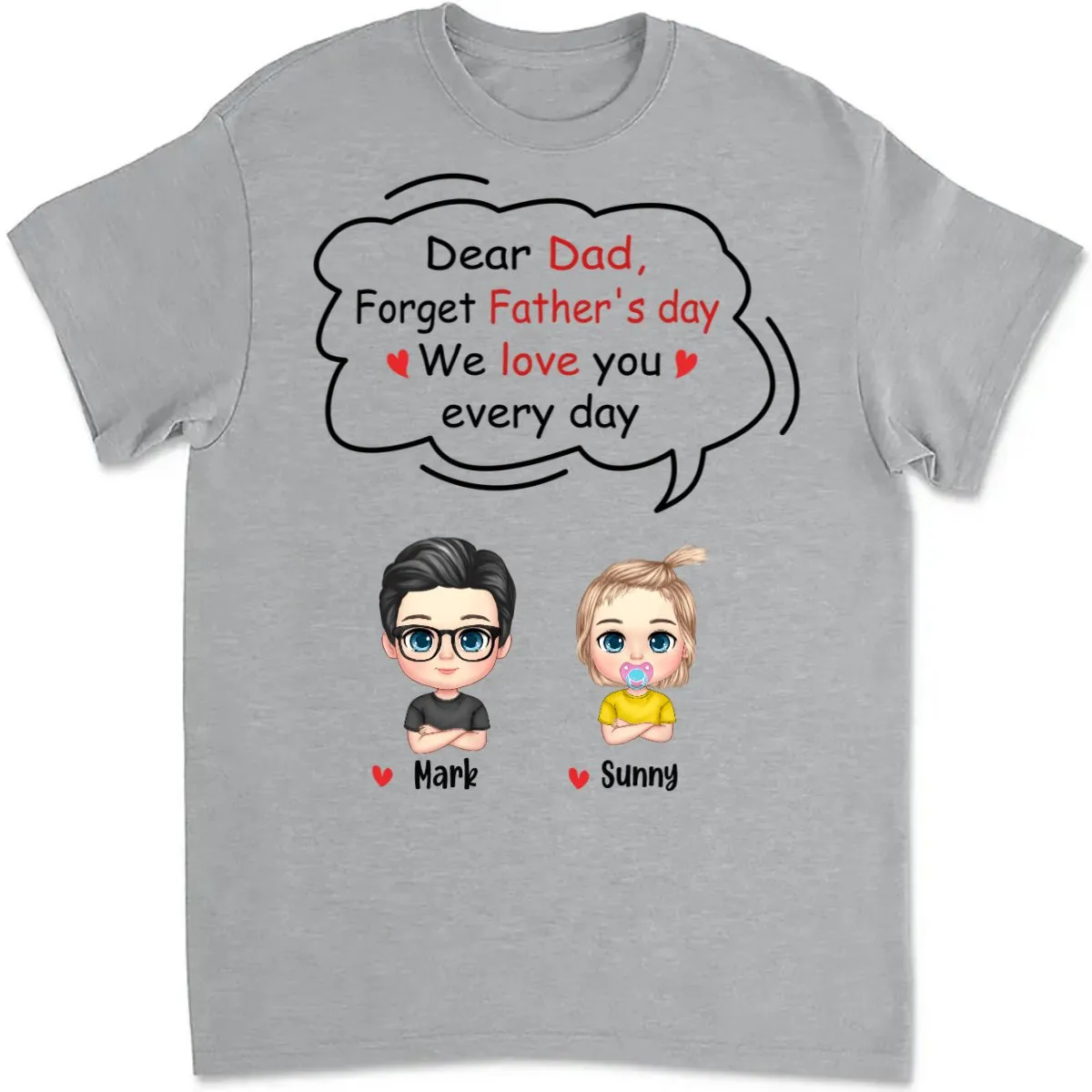 Father's Day - Peeking Doll Kids Happy Father‘s Day - Personalized T-Shirt (TB)