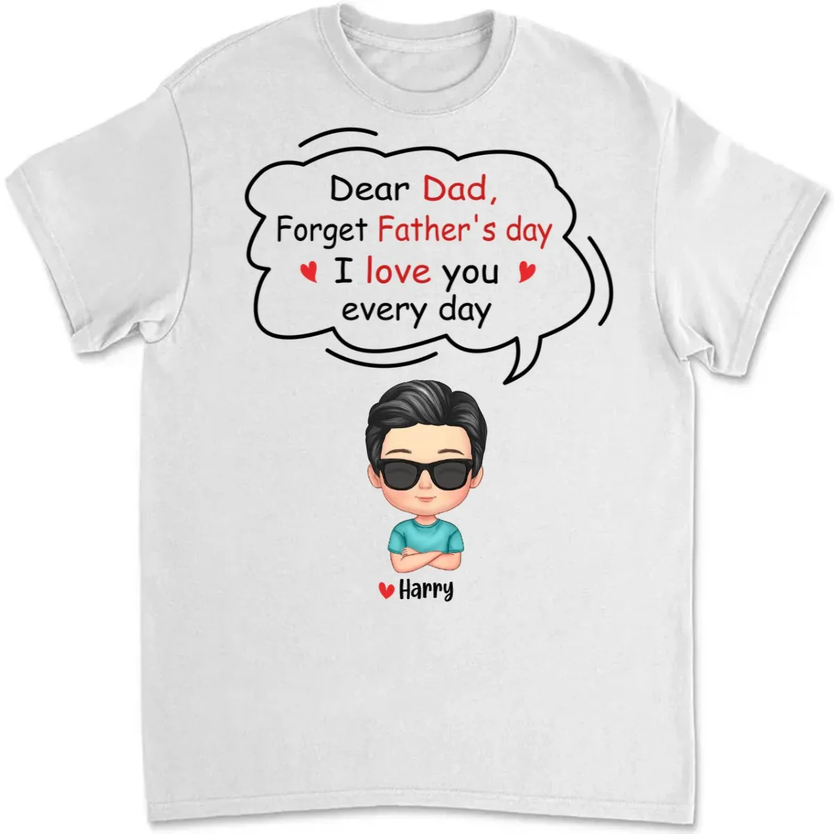 Father's Day - Peeking Doll Kids Happy Father‘s Day - Personalized T-Shirt (TB)