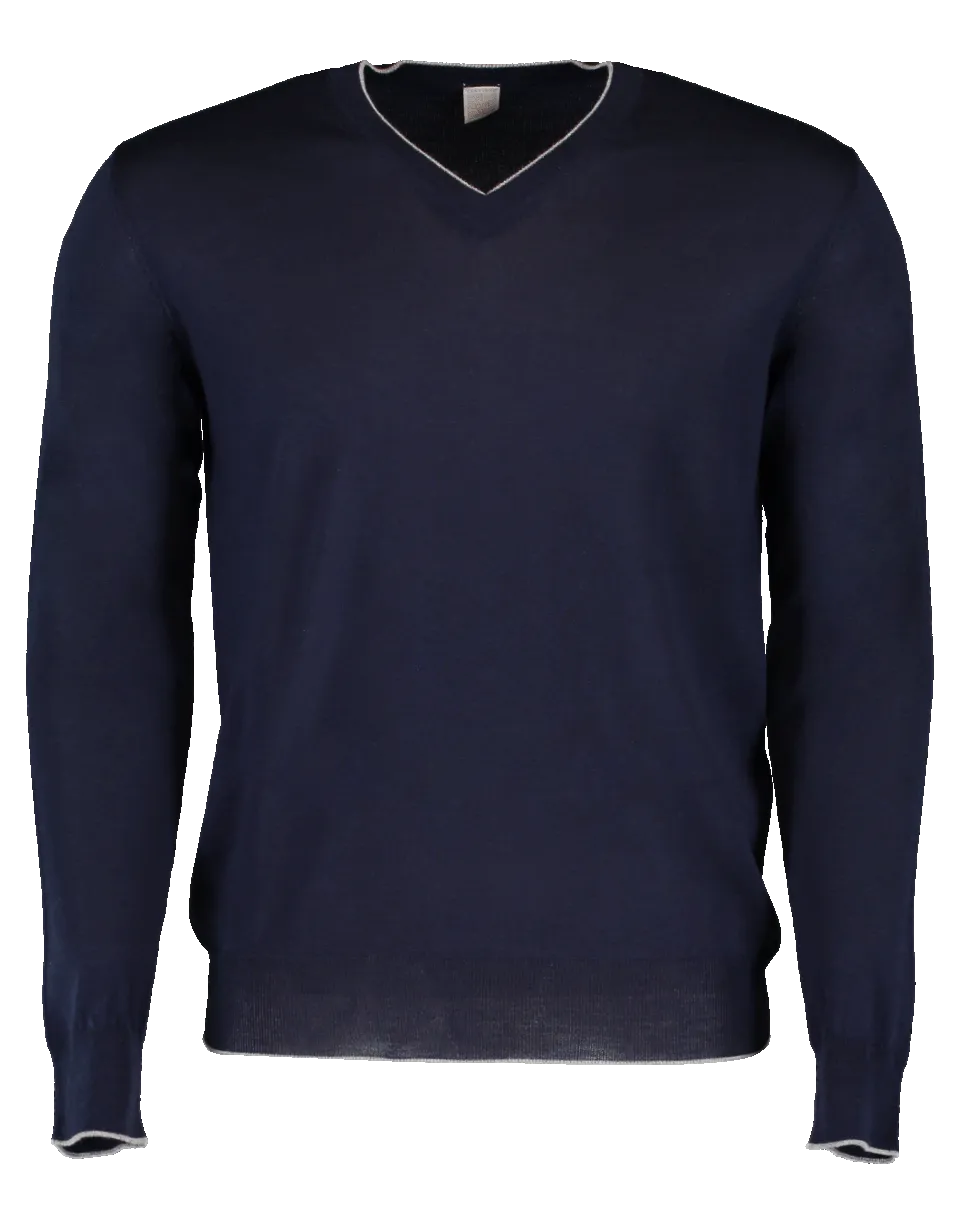 Fine Guage V-Neck Sweater