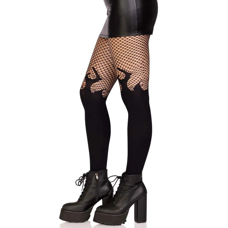 Flame Fire Tights Fishnet Top - Leg Avenue