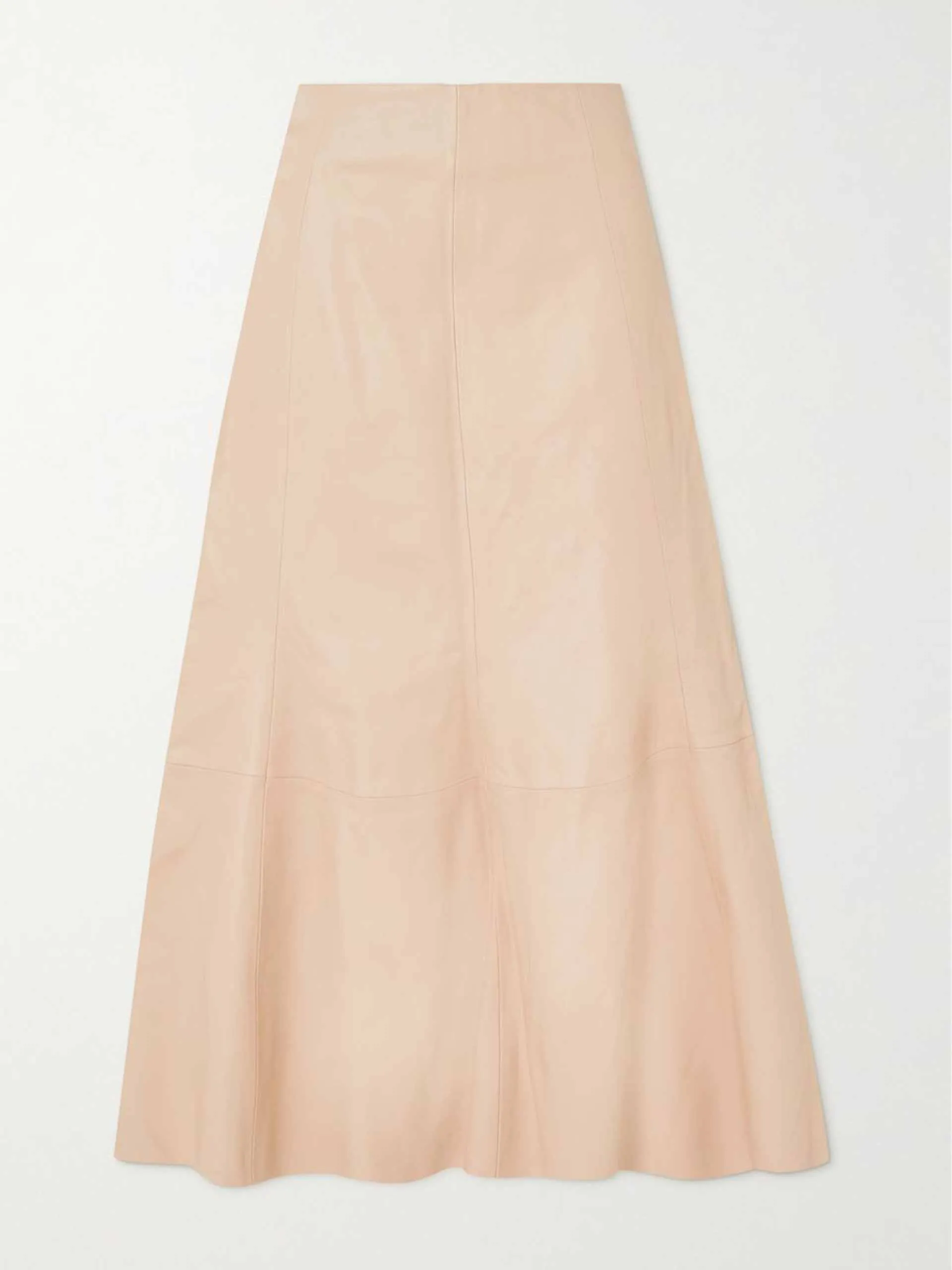 Floela paneled leather midi skirt