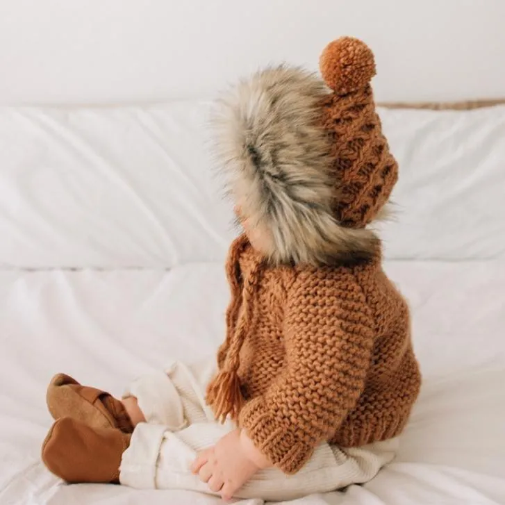 Fur Bonnet in Pecan for Babies, Toddlers & Kids