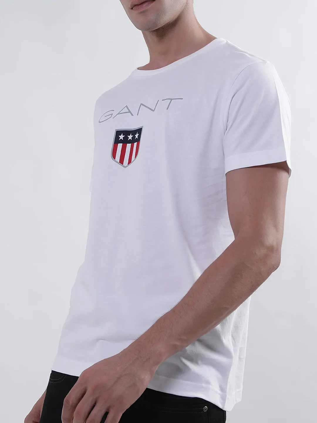 Gant White Logo Regular Fit T-Shirt