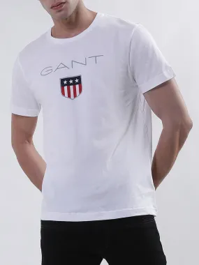 Gant White Logo Regular Fit T-Shirt