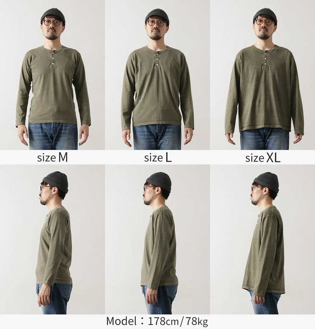 GOOD ON / Long Sleeve Henley Neck T-Shirt