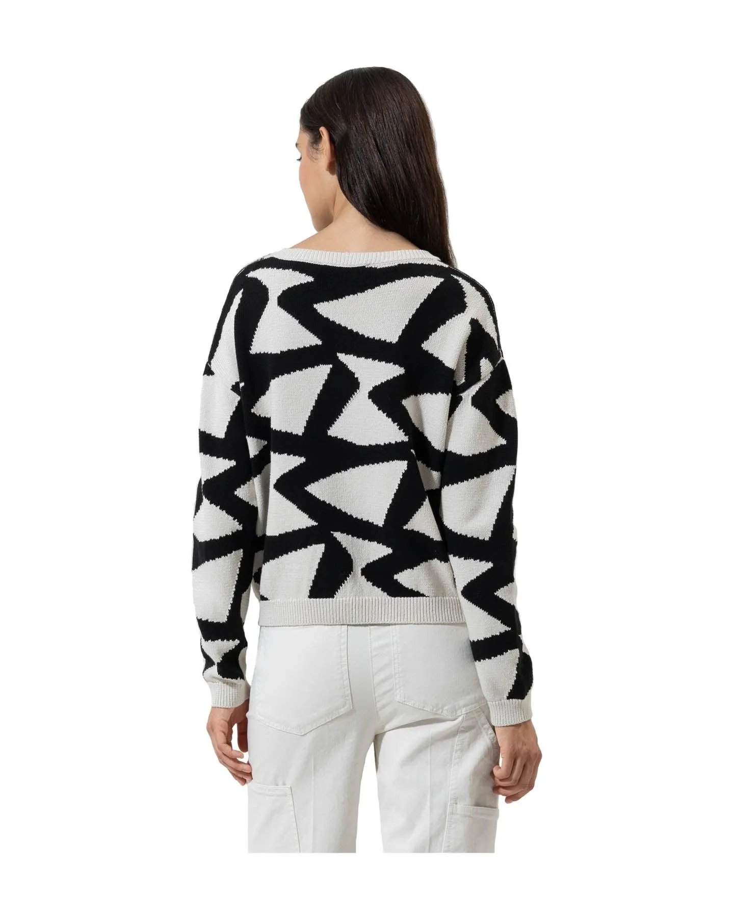 Graphic Intarsia Pullover