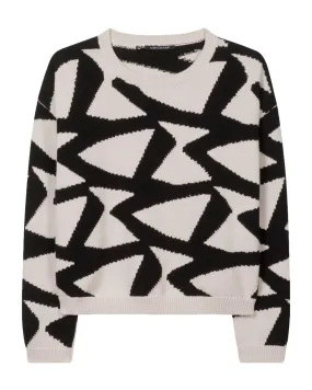 Graphic Intarsia Pullover