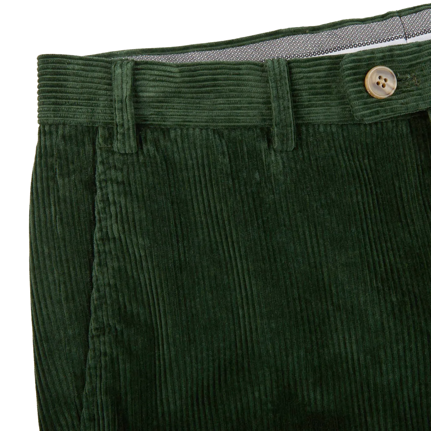 Green Cotton Corduroy Regular Fit Chinos