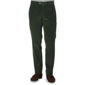 Green Cotton Corduroy Regular Fit Chinos