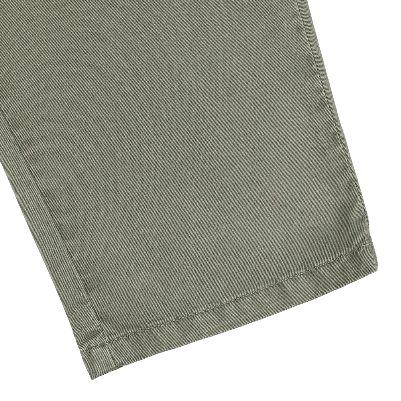 Green Washed Cotton Gabardine Slim Chinos