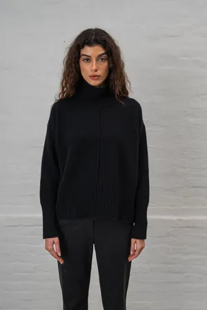 HIGH NECK PULLOVER - FW2403 - BLACK