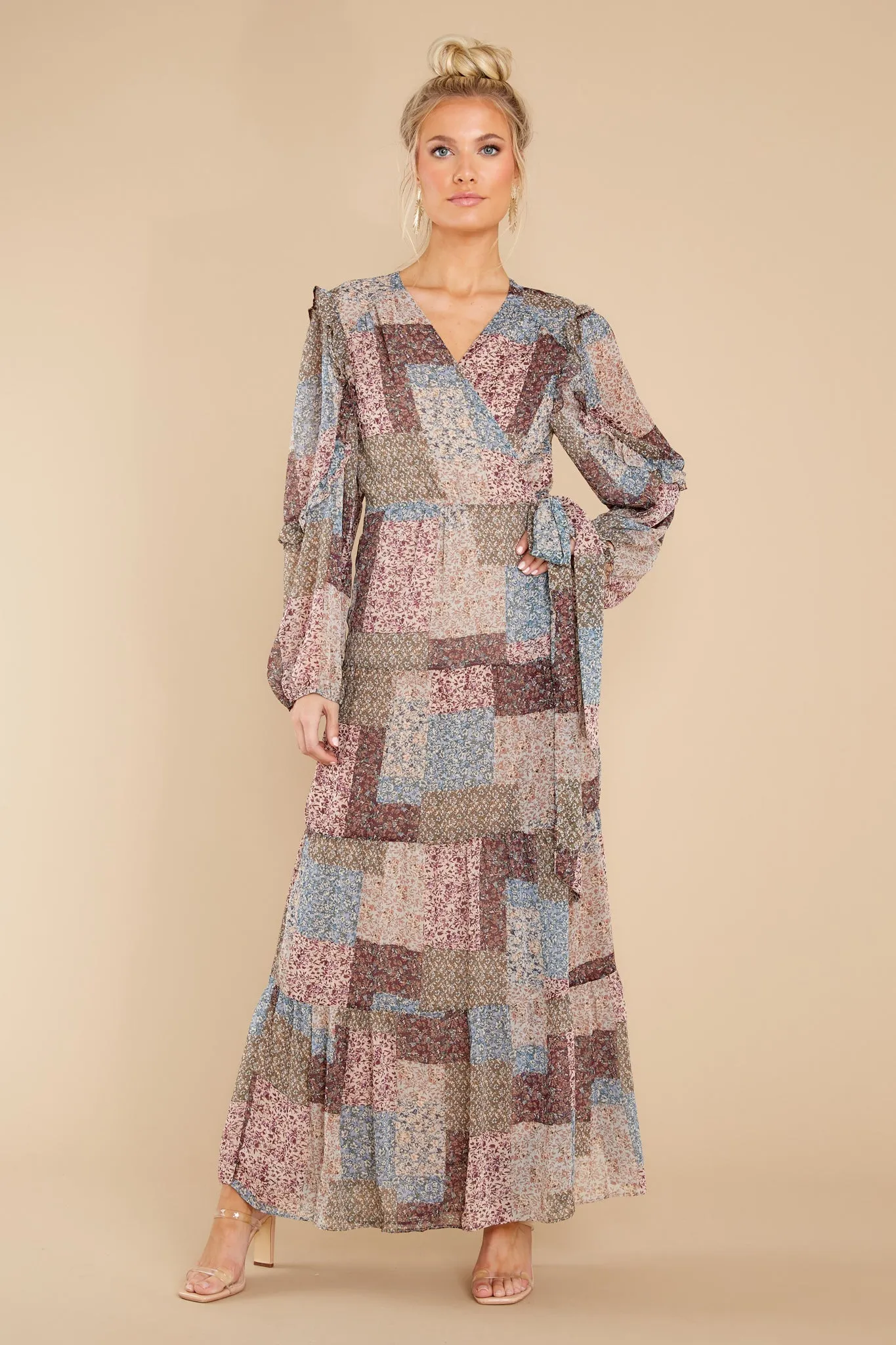 It's About Time Mauve Floral Print Maxi Dress