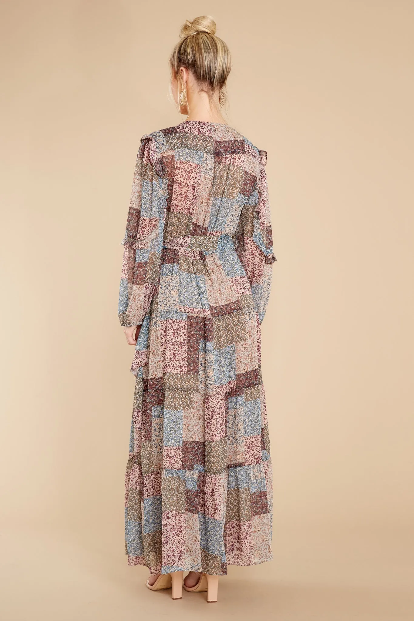 It's About Time Mauve Floral Print Maxi Dress