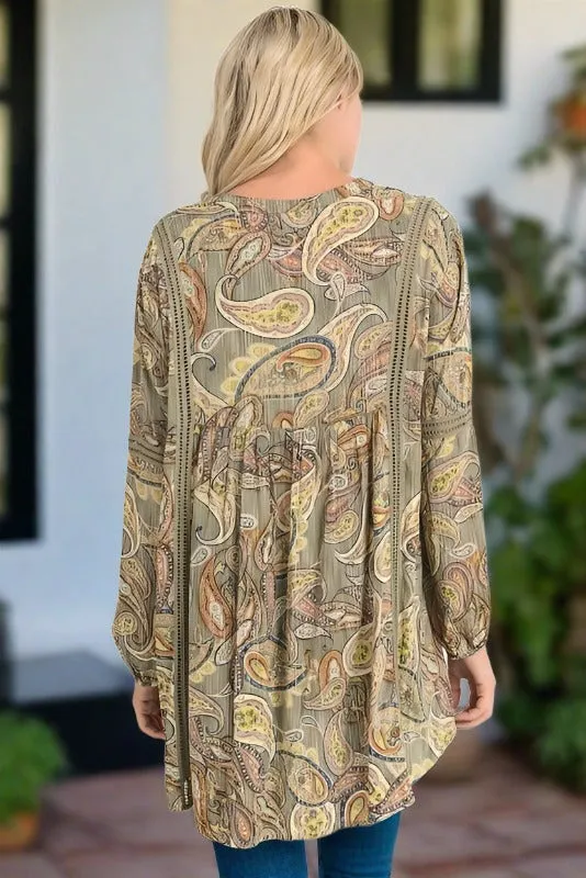 Jodifl Boho Hi Lo Tunic - Olive Mix