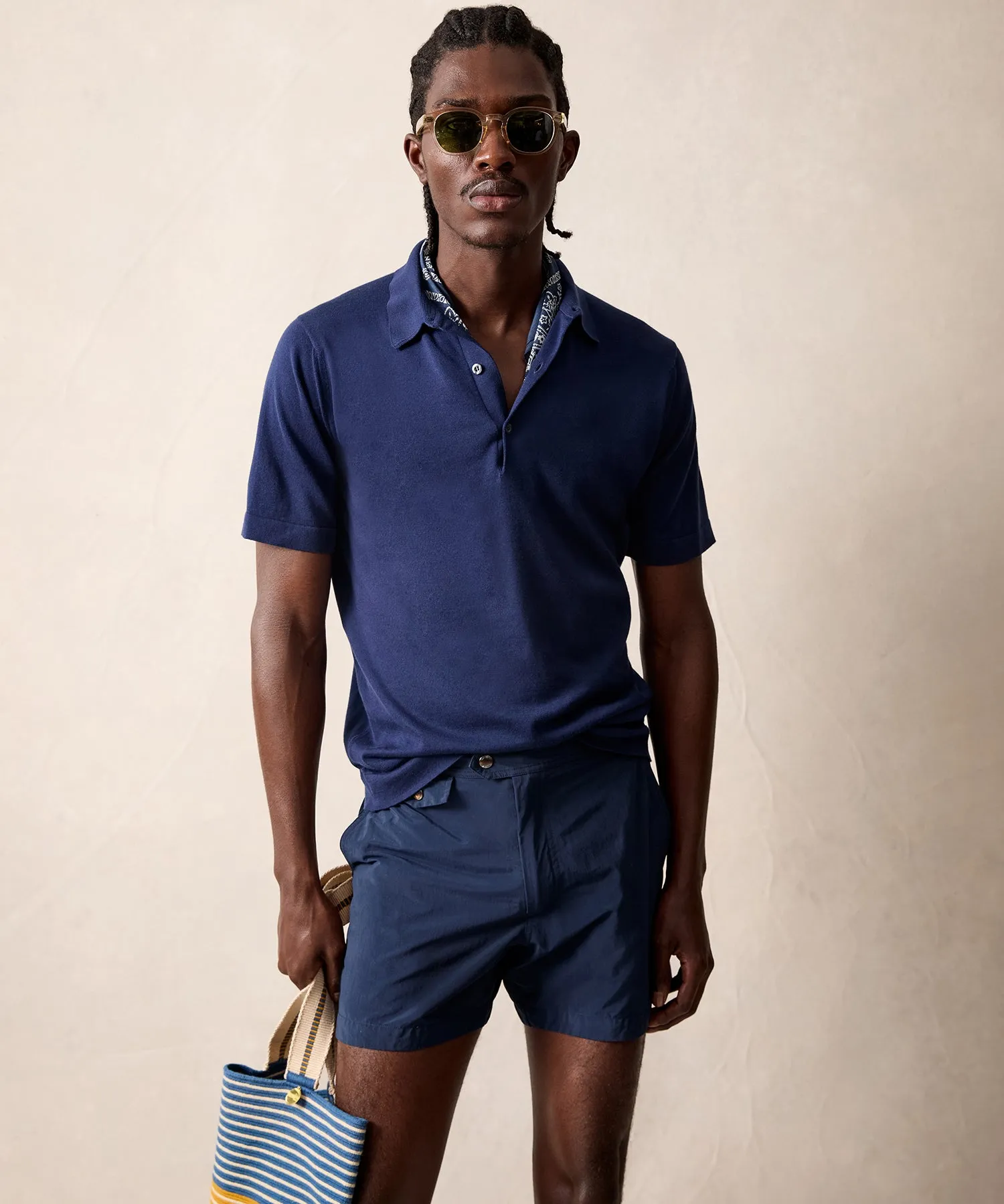 John Smedley Mycroft Polo in Navy