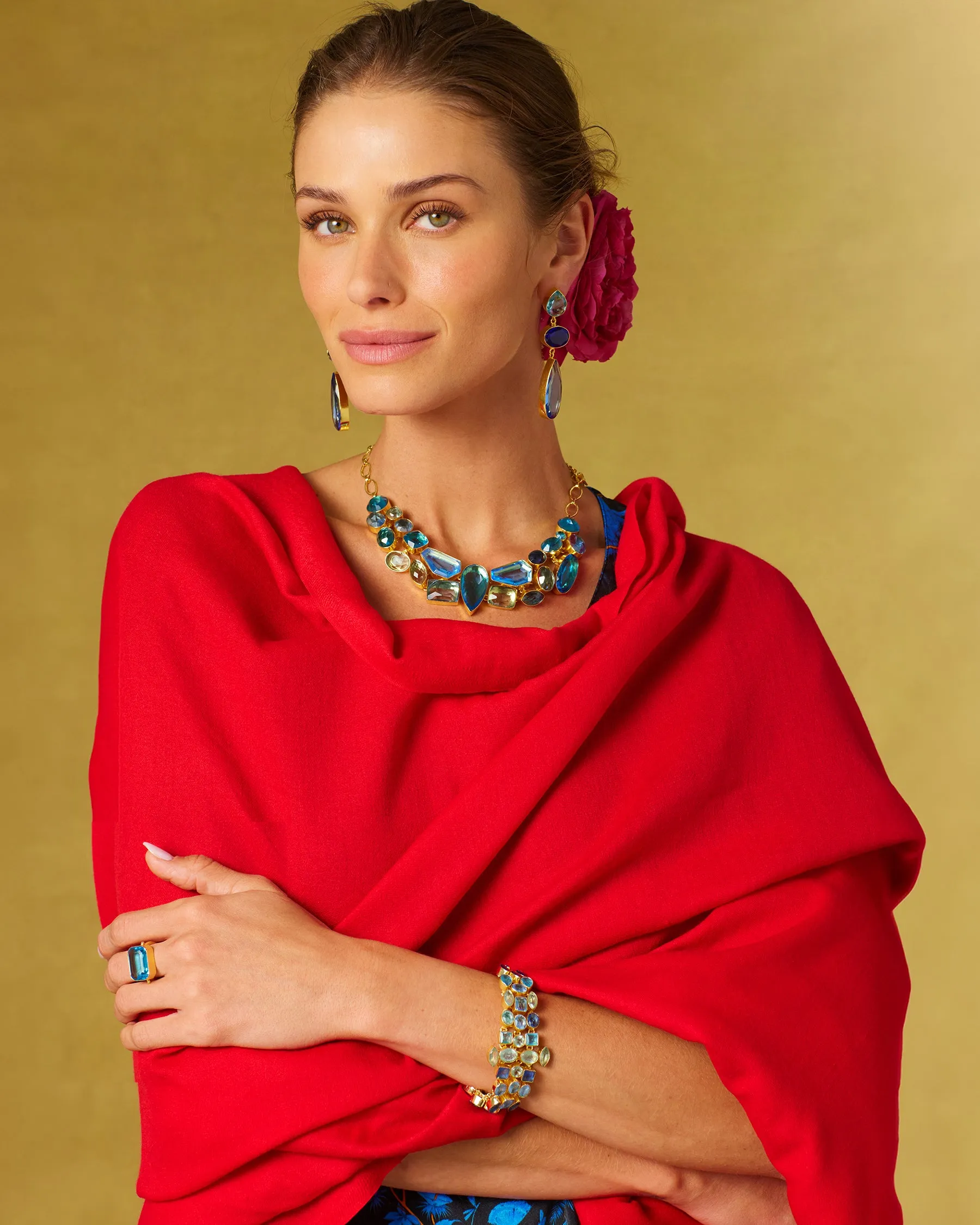 Josephine Pashmina Shawl in Red