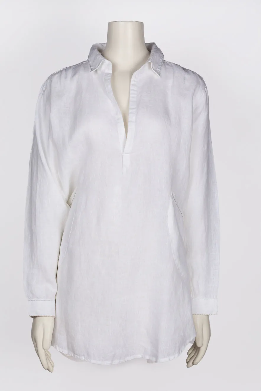 Jovie Linen Tunic w/ Emb. Details