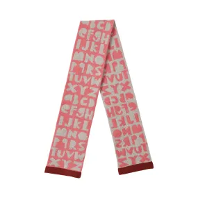 Kids Alphabet Scarf - Pink