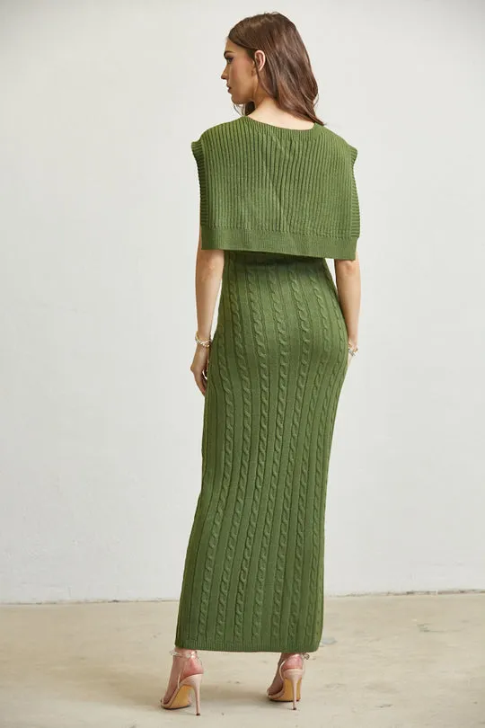 Knitted Shawl Maxi Dress For Women