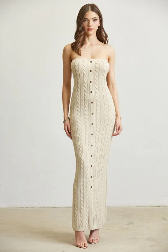 Knitted Shawl Maxi Dress For Women