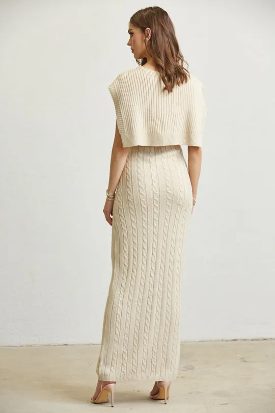 Knitted Shawl Maxi Dress For Women