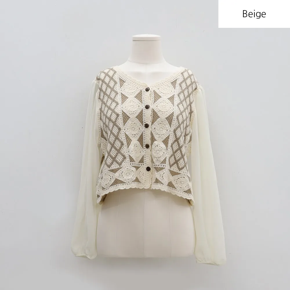 Lace Vest Blouse BM29