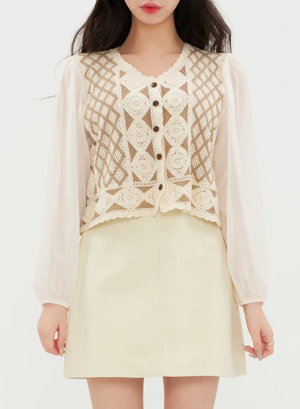 Lace Vest Blouse BM29