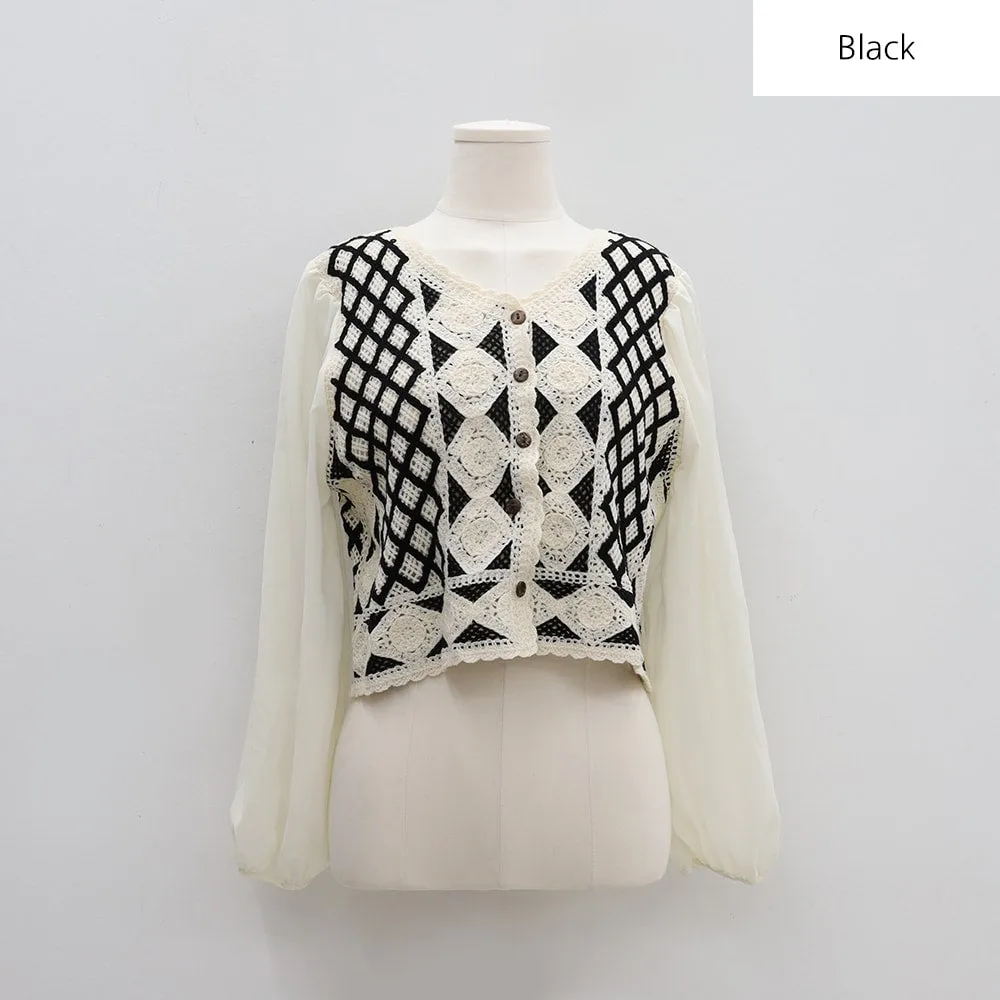 Lace Vest Blouse BM29