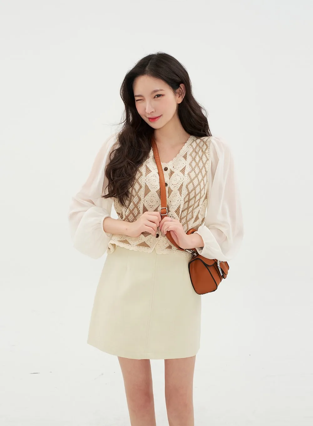 Lace Vest Blouse BM29