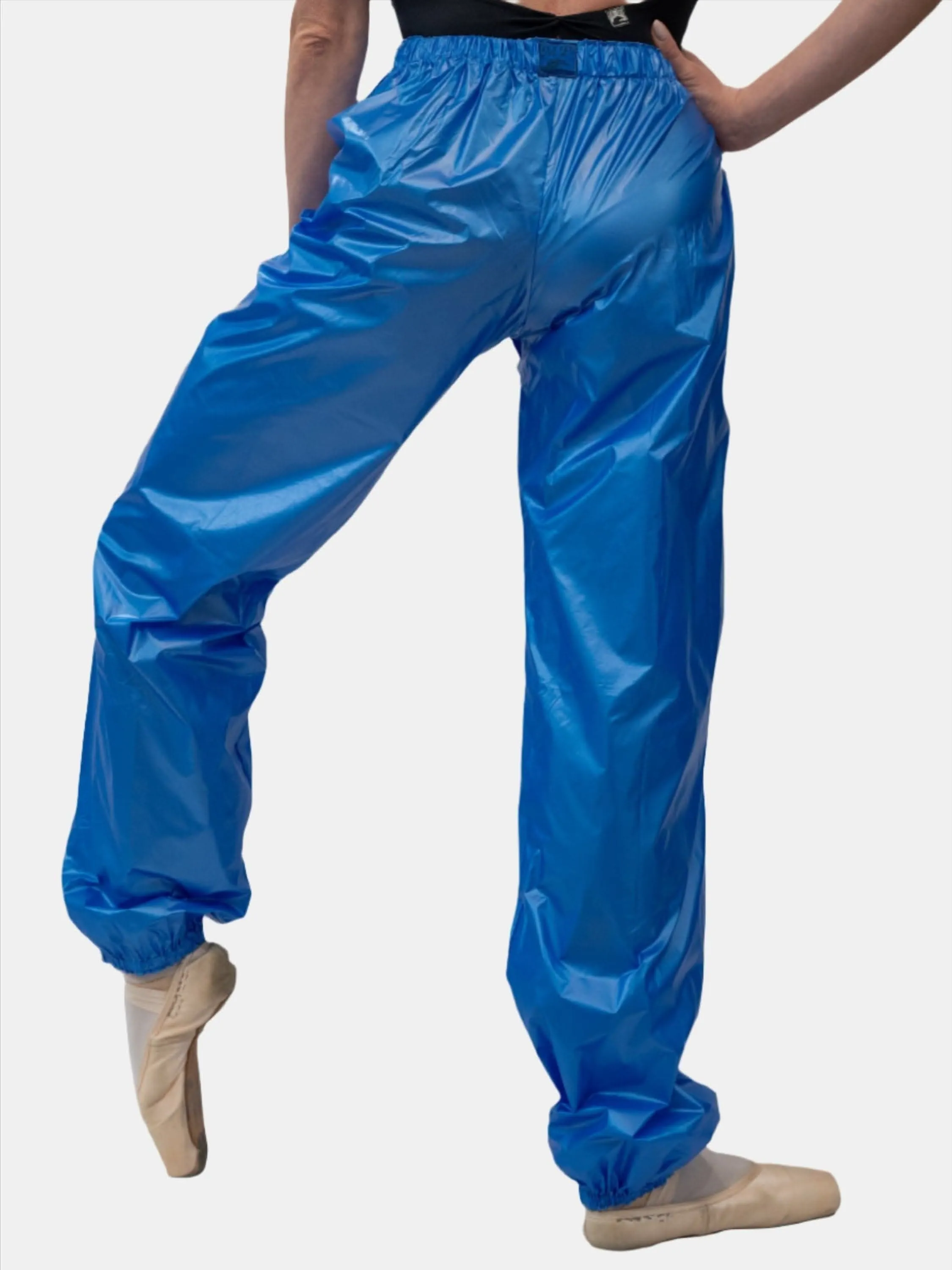 Laminate Blue Warm-Up Dance Trash Bag Pants MP5003