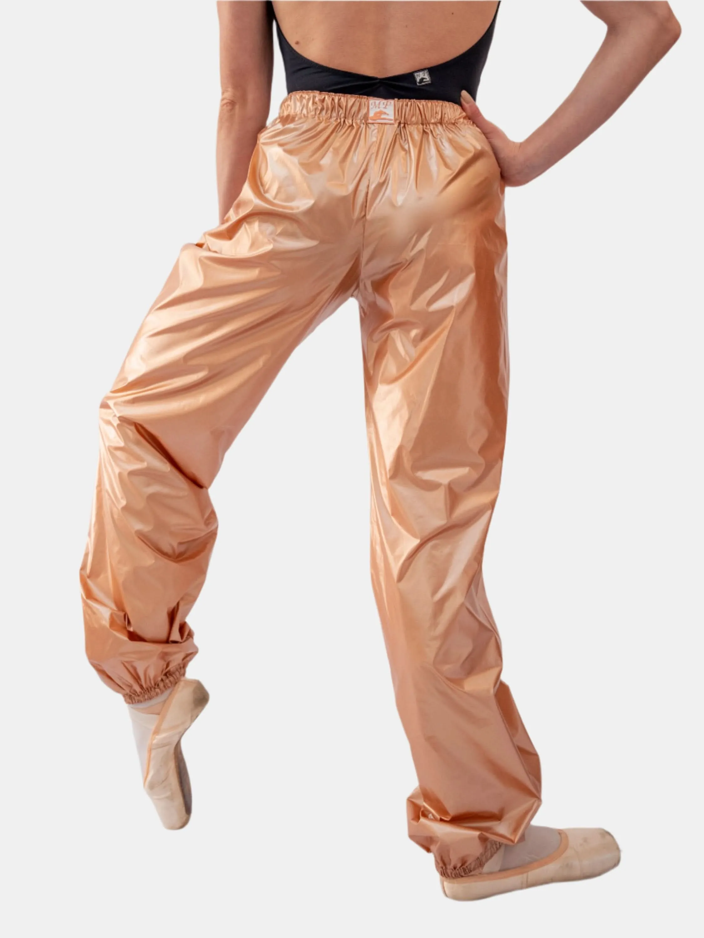 Laminate Peach Warm-Up Dance Trash Bag Pants MP5003