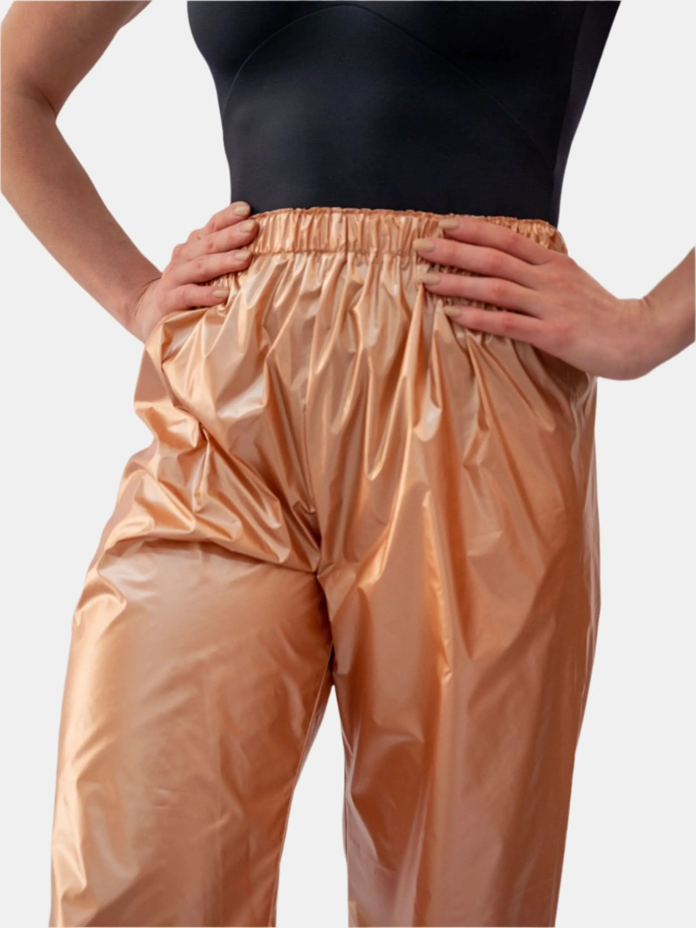 Laminate Peach Warm-Up Dance Trash Bag Pants MP5003