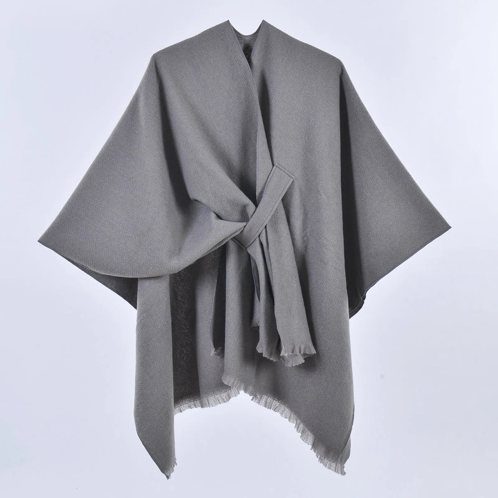 💥Last Day 50% OFF💥💕 Large Cross Front Poncho Sweater Knitted Elegant Shawls Cape 💃