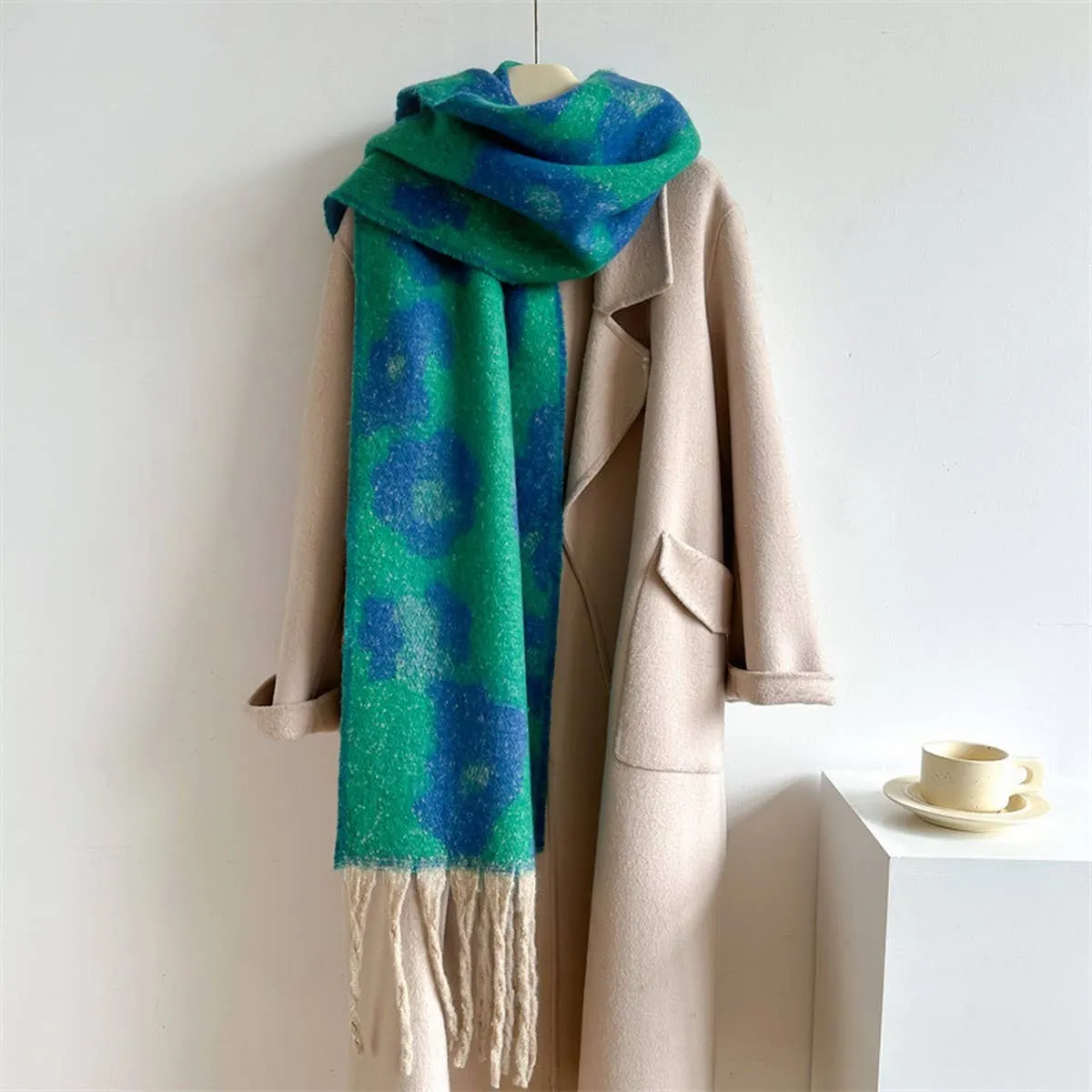 Leopard Jacquard Scarf - Orange